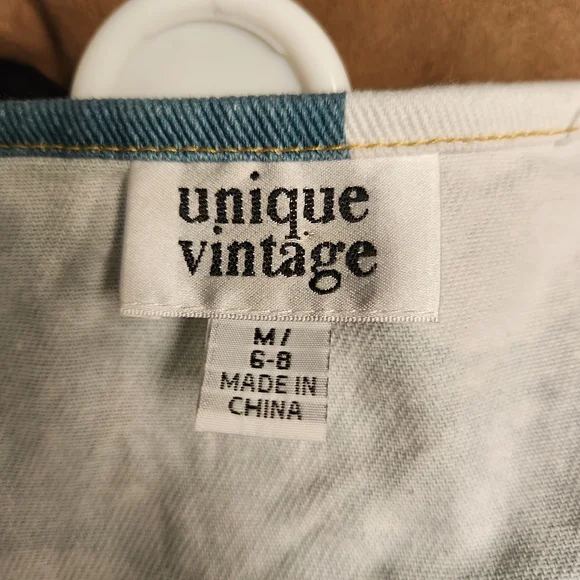 Unique Vintage Teal and White Floral Mini Dress - Picture 9 of 13